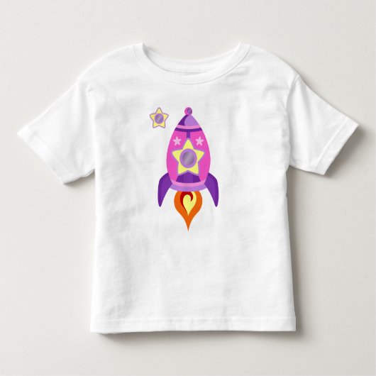 Roze Rocket Ship Kinder Shirts (Voorkant)