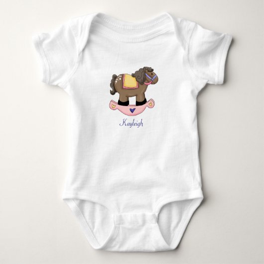 Roze Rocking Horse Romper (Voorkant)