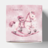 Roze Rocking Paard Favor Box Bedankdoosjes (Bovenkant)