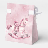 Roze Rocking Paard Favor Box Bedankdoosjes (Achterkant)