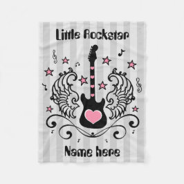 Roze rockster-gitaar met vleugels fleece deken