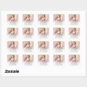 Roze Rococo Adres Vierkante Sticker (Vel)