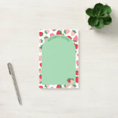 Roze Rode Aardbei Patroon Green Arch Naam toevoege Post-it® Notes (Kantoor)