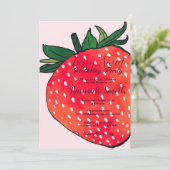 Roze Rode Aardbeienbessen Zoet Kaart (Staand voorkant)