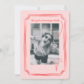 Roze Rode Bachelorette Vrijgezellenfeest Kaart (Achterkant)