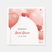 Roze rode ballonnen valentijnsdag bruidsmeisjesfee servet (Voorkant)