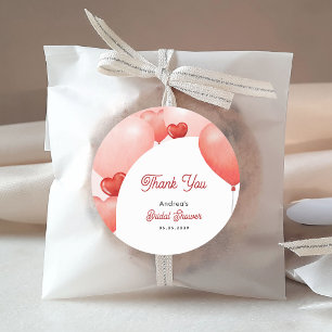 Roze Rode Ballonnen Valentijnsdag Bruiloft Feest Ronde Sticker