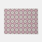  roze rode Barcelona Tile Flower Ribbon Deurmat (Voorkant)