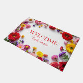 Roze Rode Bloemen Kleurrijke Deurmat (Schuin)