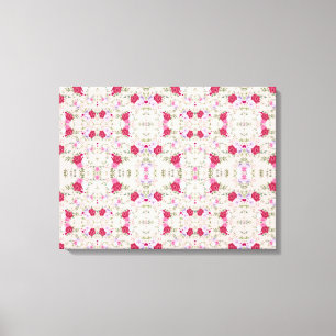 Roze rode bloemen Kunstkunst Canvas Afdruk