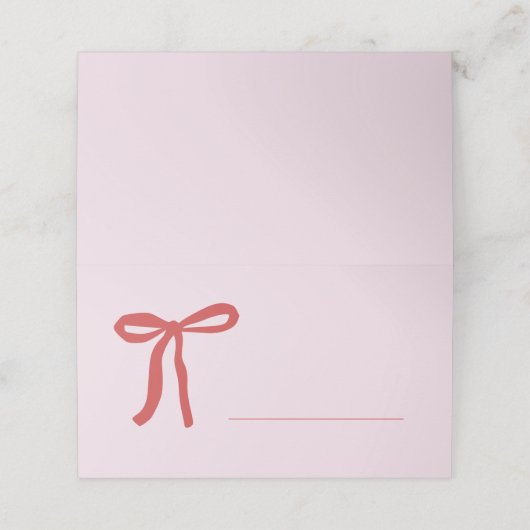 Roze Rode Bow Minimalist Vul in (Buitenkant ongevouwen)