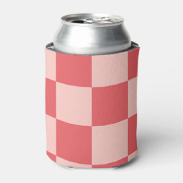 Roze Rode Checkerboard Retro Classic Cheques Blikjeskoeler