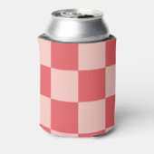 Roze Rode Checkerboard Retro Classic Cheques Blikjeskoeler (Blikje Achterkant)
