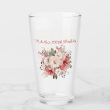 Roze Rode Crème Waterverf Floral 100e Verjaardag