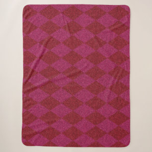 Roze & Rode Diamant Glitter Poef Sherpa Deken