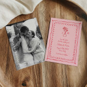 Roze-Rode Doodle Scribble Lijsten Bewaar de datum Save The Date