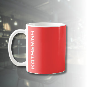 Roze rode effen kleur   Klassiek gepersonaliseerd Koffiemok