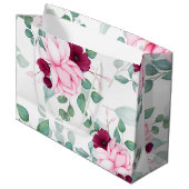 roze rode elegant florale groot cadeauzakje (Voorkant Gekanteld)