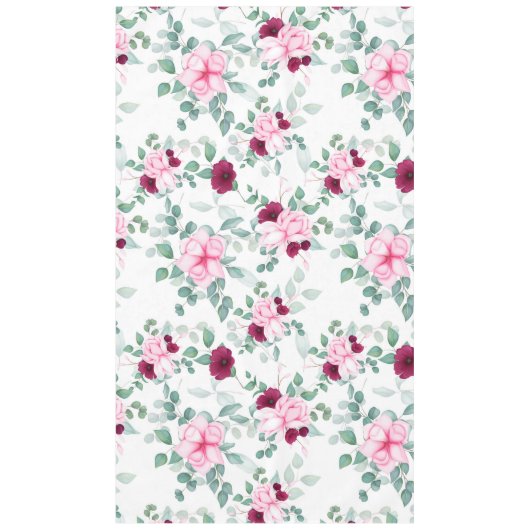 roze rode elegant florale tafelkleed (Voorkant)