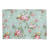 roze rode elegante rozen bloemen patroon kussensloop (Voorkant-Links)