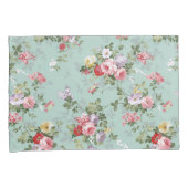 roze rode elegante rozen bloemen patroon kussensloop (Voorkant-Rechts)