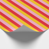 Roze, rode en gouden strepen cadeaupapier (Hoek)