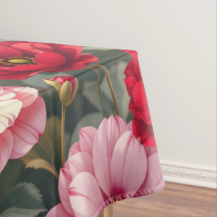 Roze, rode en mauve bloemen  tafelkleed