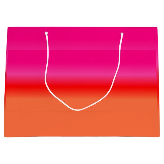 Roze, Rode en Oranje Gradient geschenkzak Large Cadeautasje (Voorkant)