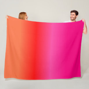 Roze, rode en Oranje gradiëntdeken Fleece Deken