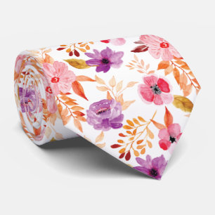 Roze, rode en Paarse Waterverf ventilatorpatroon Stropdas