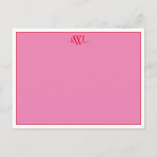 Roze, rode en scherpe witte minimale noot Kaart (Voorkant)