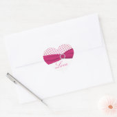Roze, rode en witte harten - hartvormige Sticker (Envelop)