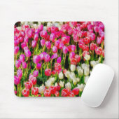 Roze rode en witte tulpen van Mt Vernon Muismat (Met muis)