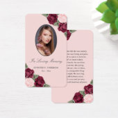  roze rode flora Funeral Prayer Kaart (Bureau)