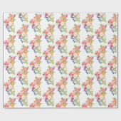 Roze rode Floral Cadeaupapier (Vlak)