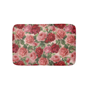 Roze rode Floral Patroon op roze roze roodroodroo Badmat