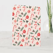 Roze rode foto Schattigee kerst Kaart (Achterkant)