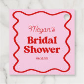 Roze Rode Golflijn Bruiloftsfeest Bedankjes Labels (Achterkant)