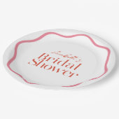 Roze & Rode Golfplaat Bruiloft Papieren Bordje (Gekanteld)