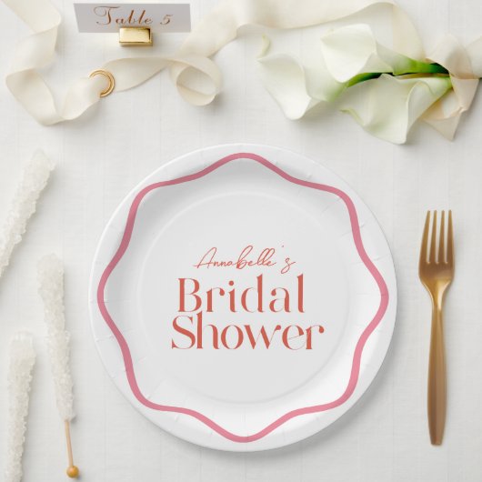 Roze & Rode Golfplaat Bruiloftsshower Papieren Bordje (Huwelijk)