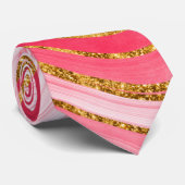 Roze rode goudbruine marmer stropdas (Opgerold)