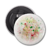 Roze rode, groene, moderne Abstracte Sjabloon Button Flesopener (Voorkant)