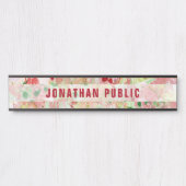 Roze rode, groene Paarse moderne Abstracte kunst Deurbordje (Voorkant)