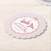 Roze & Rode Hart Ondergoed Afscheid Als Bruid Kartonnen Onderzetters (Gekanteld)