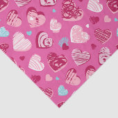 Roze Rode Hart Romantiek Liefde Patroon Valentijns Tissuepapier (Detail)