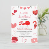 Roze & Rode Hart Valentijn 2e Verjaardag Kaart (Staand voorkant)