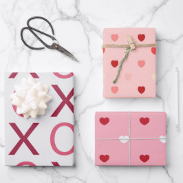 Roze Rode Hart Xo Xo Inpakpapier Vel