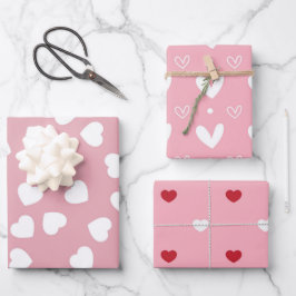 Roze Rode Hart Xo Xo Inpakpapier Vel