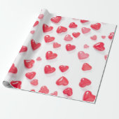 roze rode harten cadeaupapier (Uitgerold)