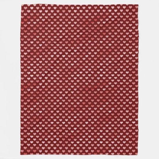 Roze rode harten ombre fleece deken (Voorkant)